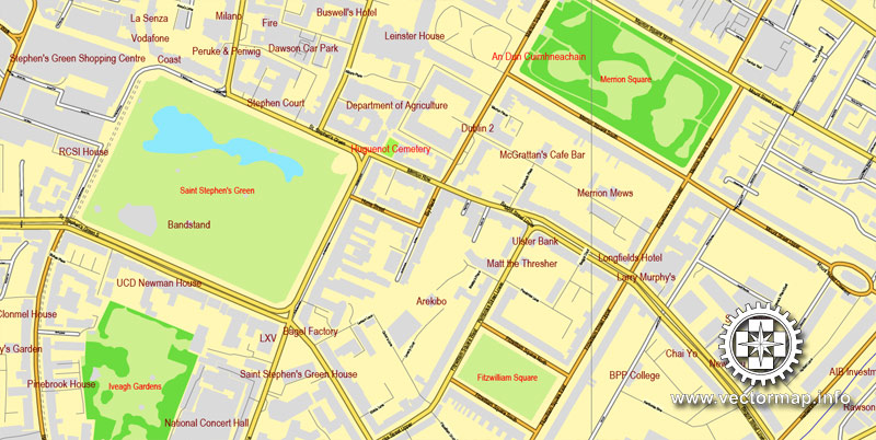 Pdf map Dublin Ireland