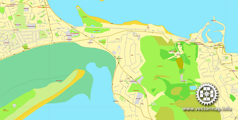 Dublin PDF Map Ireland printable vector City Plan V.2 full editable Adobe PDF Street Map, editable, text format  street names, 33  mb ZIP All streets, All buildings