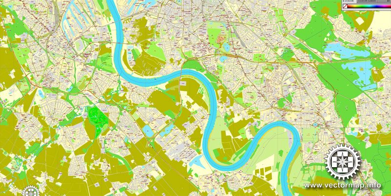 Duesseldorf / Dusseldorf Map Germany printable vector City Plan full editable Street Map Adobe Illustrator
