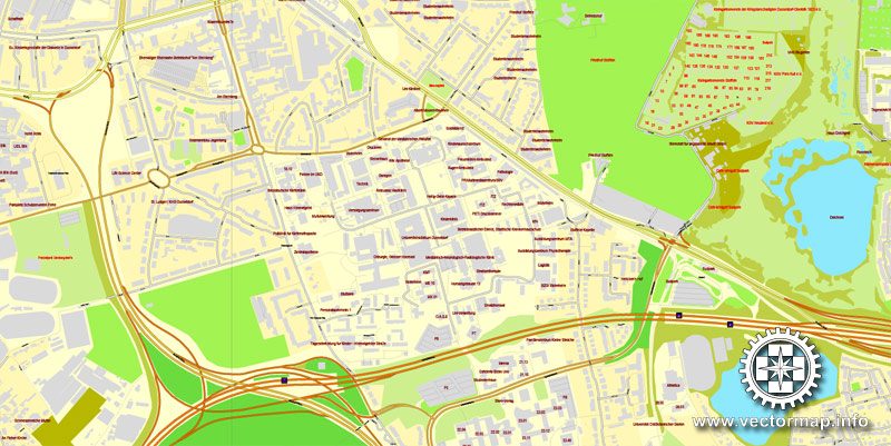 Vector map Duesseldorf, Germany, printable vector street City Plan map, full editable, Adobe Illustrator, full vector, scalable, editable, text format street names, 26,8 mb ZIP