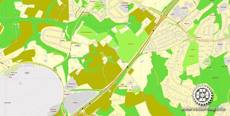 Vector Map Essen, Germany, printable vector street City Plan map V.2, full editable, Adobe Illustrator, full vector, scalable, editable, text format street names, 23,4 mb ZIP