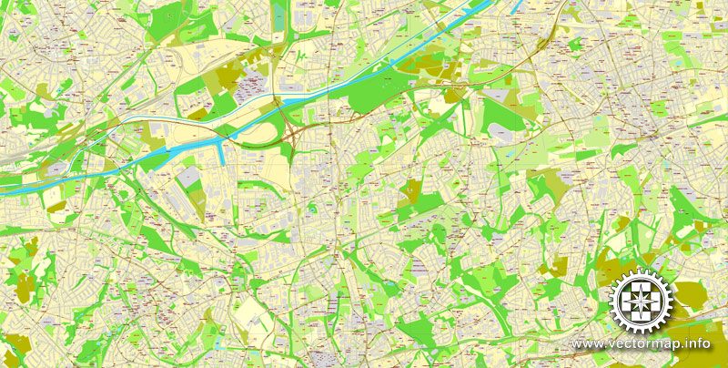 Vector Map Essen, Germany, printable vector street City Plan map V.2, full editable, Adobe Illustrator, full vector, scalable, editable, text format street names, 23,4 mb ZIP