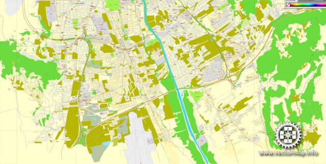 Graz, Austria, printable vector street City Plan map, full editable ...