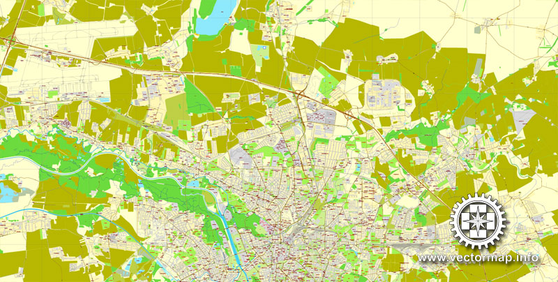 Vector map Leipzig, Germany, printable vector street City Plan map, full editable, Adobe Illustrator, full vector, scalable, editable, text format street names, 12,8 mb ZIP