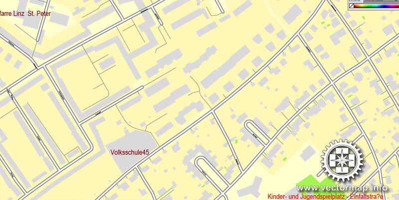 Vector Map Linz, Austria, printable vector street City Plan map, full editable, Adobe Illustrator, full vector, scalable, editable, text format street names, 18,4 mb ZIP