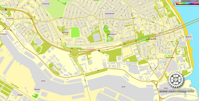 Vector map Liverpool + Birkenhead, England, printable vector street City Plan map, full editable, Adobe Illustrator, full vector, scalable, editable, text format street names, 17,7 mb ZIP
