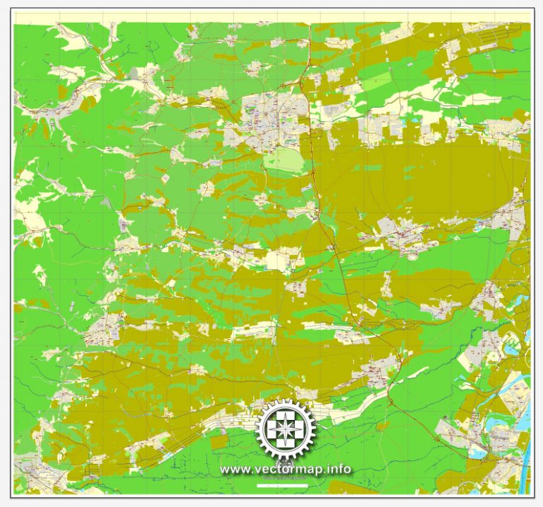 Landau, Germany, printable vector City Plan map, full editable, Adobe PDF