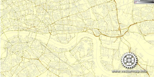 London Map UK England printable vector street map simple exact City