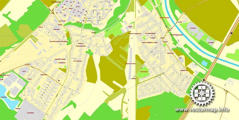 Vector Map Rastatt / Baden-Baden, Germany, printable vector street map, City Plan, full editable, Adobe Illustrator, Royalty free, full vector, scalable, editable, text format street names, 9,1 mb ZIP All streets, All buildings.