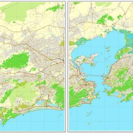 Illustrator map Rio de Janeiro Brazil ai