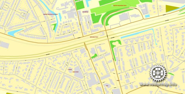 Rotterdam, Netherlands, printable vector street map, City Plan V.2 in 4 ...