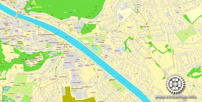 Vector Map Salzburg, Austria, printable vector street map, City Plan full editable, Adobe Illustrator, Royalty free, full vector, scalable, editable, text format street names, 7,2 mb ZIP ALL streets, ALL Buildings.