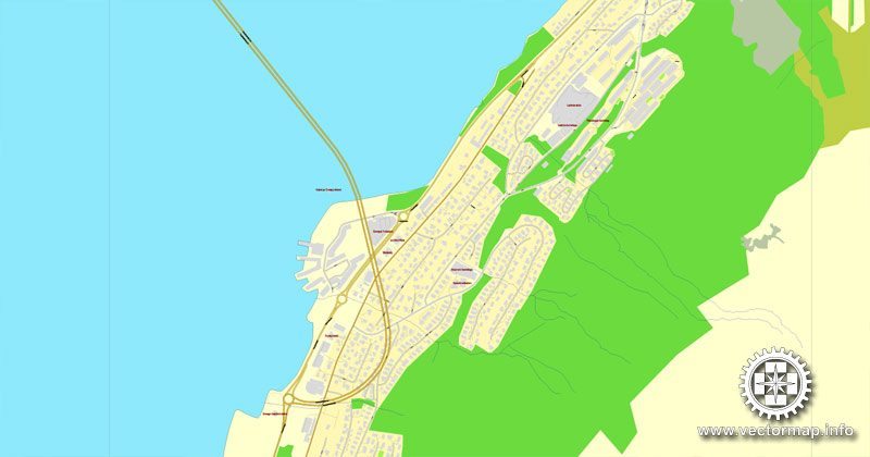 Vector Map Tromsø / Tromso, Norway, printable vector street map, City Plan V.2, full editable, Adobe Illustrator, Royalty free, full vector, scalable, editable, text format street names, 2,1 mb ZIP All streets, some more buildings.