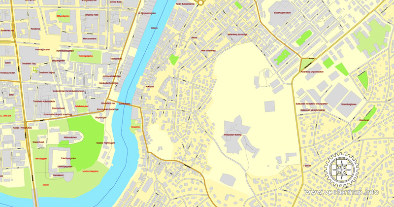 Street map Trondheim Norway