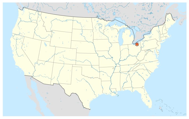 PDF Map Cleveland, Ohio, US, printable editable vector map City Plan