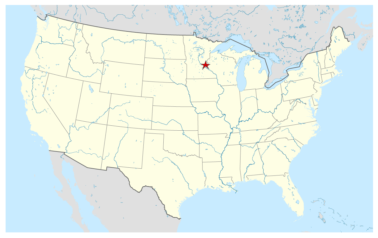Free Vector Map US Location Minneapolis