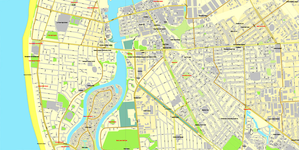 Vector Map Adelaide Australia Citiplan 3mx3m Ai Pdf 8 