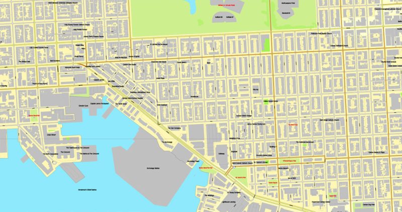 Vector Map Baltimore, Maryland, printable vector street City Plan map V3-2016.08, full editable, Adobe Illustrator, full vector, scalable, editable, text format street names, 26 mb ZIP