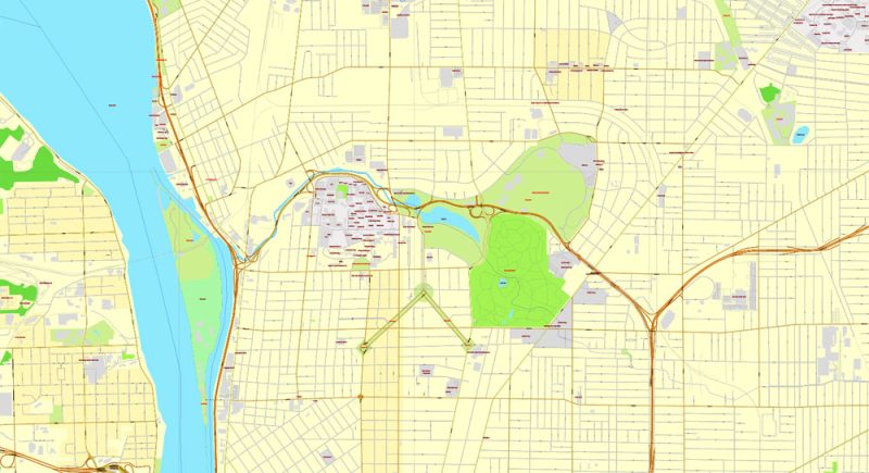 Vector Map Buffalo, New York, US, printable vector street City Plan map full editable, Adobe Illustrator, full vector, scalable, editable, text format street names, 6 mb ZIP