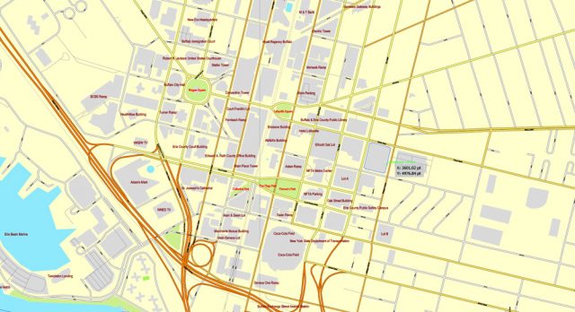 Buffalo Map New York US printable vector street map full editable Adobe ...