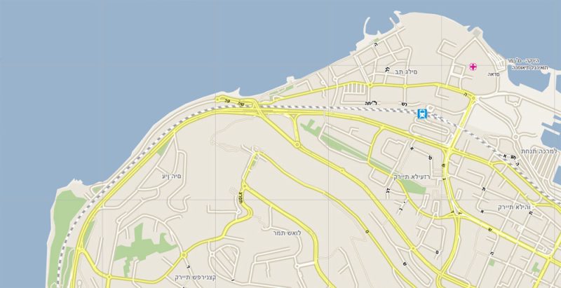 Vector Map Haifa, Israel, printable vector street City Plan G-View V.3 map full editable, Adobe Illustrator, full vector, scalable, editable, text format street names, 4 mb ZIP