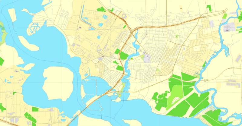 Vector Map La Porte + Baytown, Texas, US, printable vector street City Plan map full editable, Adobe Illustrator, full vector, scalable, editable, text format street names, 3 mb ZIP