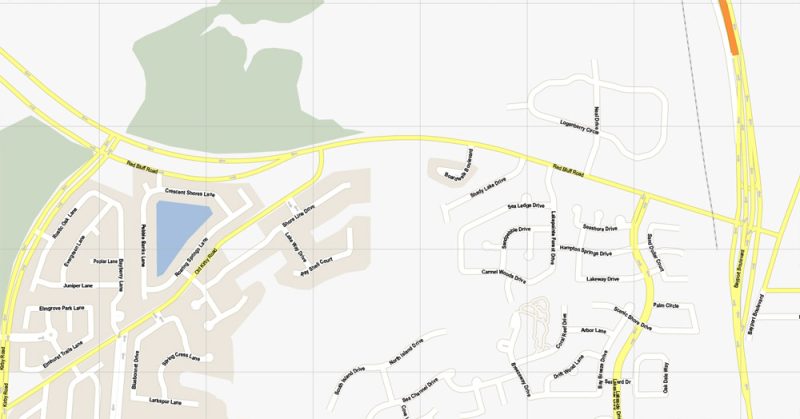 Vector Map La Porte + Baytown, Texas, US, printable vector street G-View map level 16, full editable, Adobe Illustrator, full vector, scalable, editable, text format street names, 6 mb ZIP