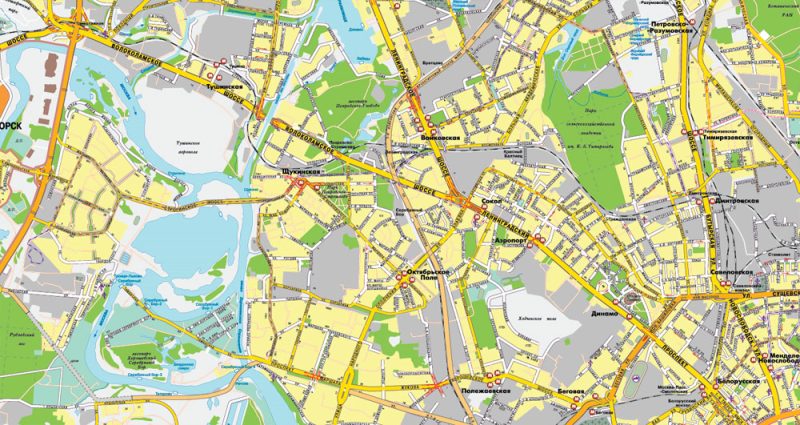 Vector Map Moscow, Russia, printable vector street City Plan map full editable V3-2016-010.08, Adobe Illustrator, full vector, scalable, editable, text format street names, 17 mb ZIP