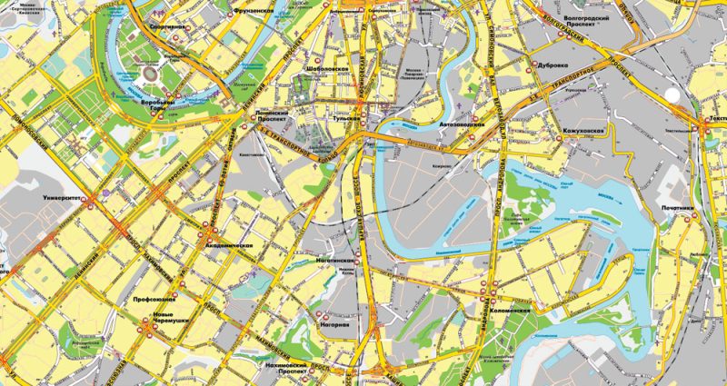 Vector Map Moscow, Russia, printable vector street City Plan map full editable V3-2016-010.08, Adobe Illustrator, full vector, scalable, editable, text format street names, 17 mb ZIP