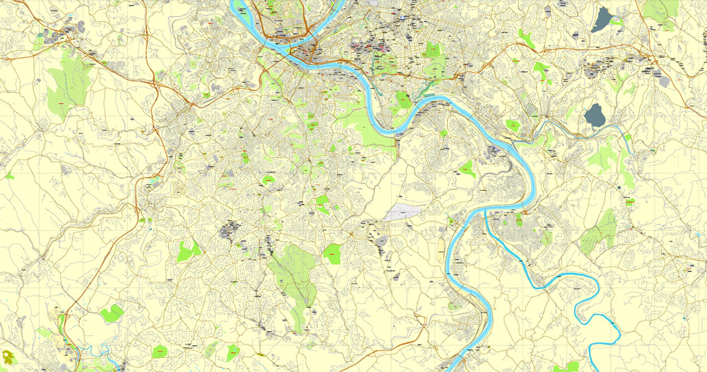 Pdf map Pittsburgh Pennsylvania PDF