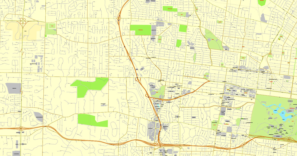 Saint Louis Map Vector Missouri US printable exact City Plan editable Adobe Illustrator Street Map