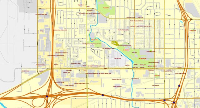 Salt Lake City, Utah, printable vector street City Plan map V3-2016.08 ...