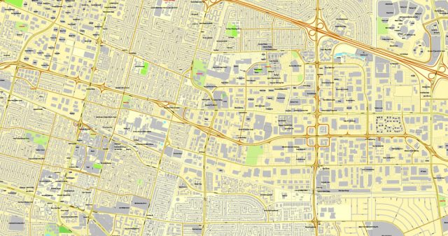 San Jose, California, US, printable vector map street City Plan V.3.09 ...
