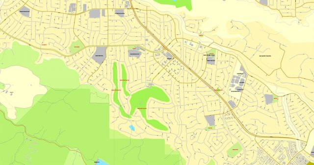 San Jose, California, US, printable vector map street City Plan V.3.09 ...