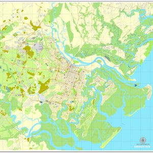 Editable map Savannah Chatham County Georgia PDF