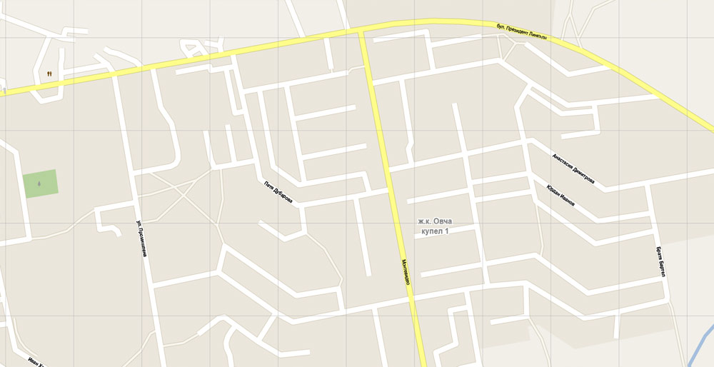 Editable map Sofia Bulgaria ai