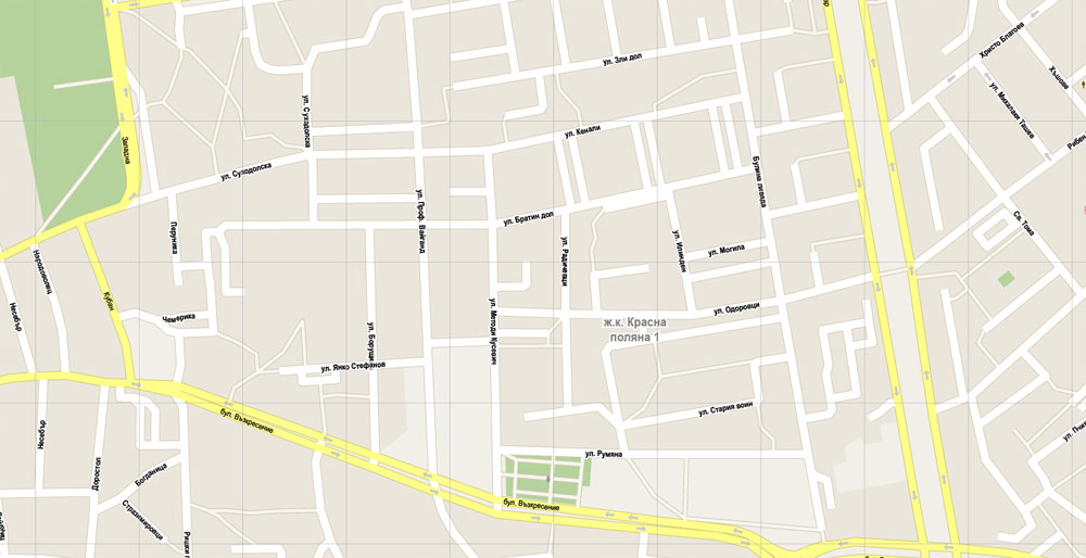 Editable map Sofia Bulgaria AI 15