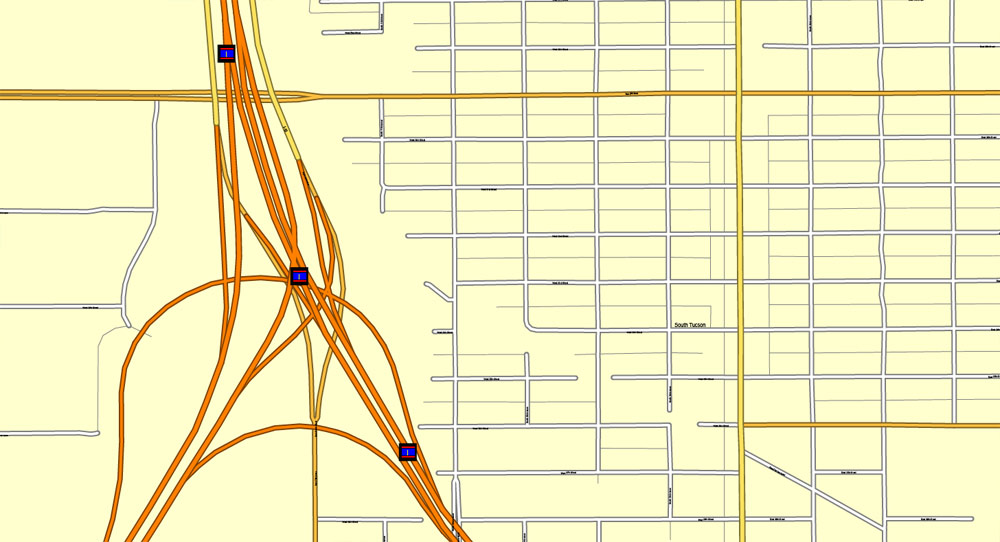 Vector Map Tucson, Arizona, US, exact map printable vector street City Plan V.3, full editable, Adobe Illustrator, full vector, scalable, editable, text format street names, 12 mb ZIP