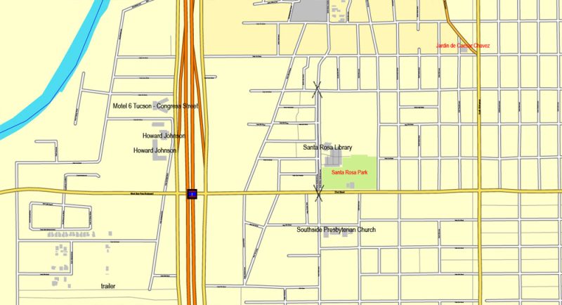 Vector Map Tucson, Arizona, US, exact map printable vector street City Plan V.3, full editable, Adobe Illustrator, full vector, scalable, editable, text format street names, 12 mb ZIP