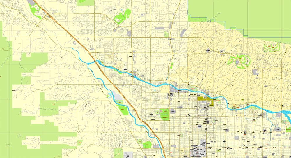 Vector Map Tucson, Arizona, US, exact map printable vector street City Plan V.3, full editable, Adobe Illustrator, full vector, scalable, editable, text format street names, 12 mb ZIP