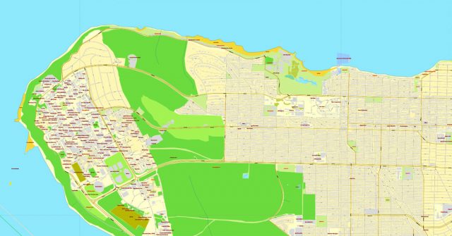 Vancouver exact map V.3.09: Printable City Plan Map in 4 parts of ...