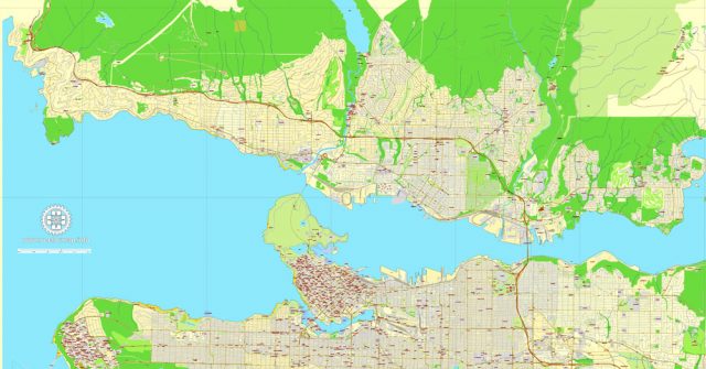 Vancouver exact map V.3.09: Printable City Plan Map in 4 parts of ...
