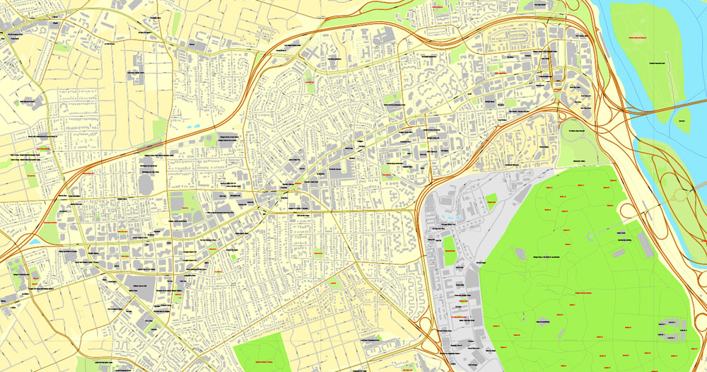Vector Map Washington, D.C., US, vector map Adobe Illustrator editable City Plan V3-2016.08, full vector, scalable, editable, text format street names, 28 mb ZIP