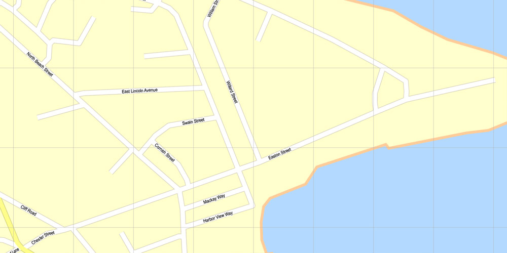 Printable Map Nantucket and Martha's Vineyard Islands, Massachusetts, US, printable vector map G-View level 17 (100 m) street City Plan V.3.09 full editable, Adobe Illustrator, full vector, scalable, editable text format street names, 8 mb ZIP