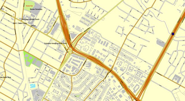 Austin Texas US exact vector map Adobe Illustrator editable City Plan ...