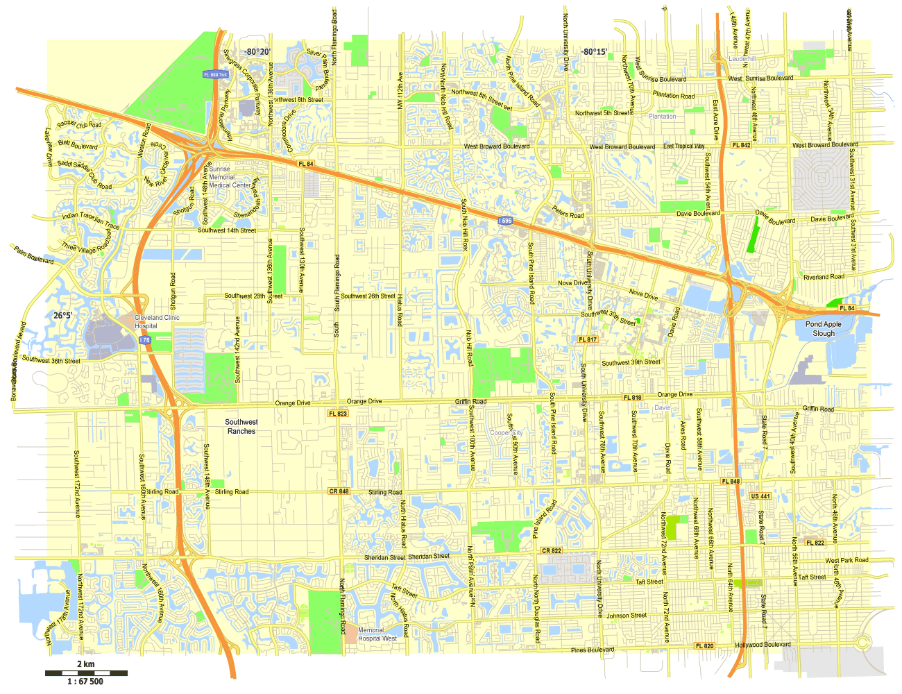 vector_map_davie_florida