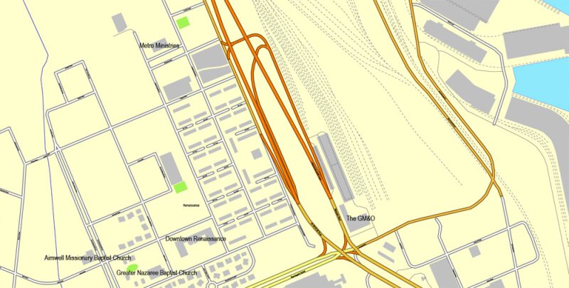 Printable Map Mobile, Alabama, US, exact vector street City Plan map V3.09, full editable, Adobe Illustrator, full vector, scalable, editable text format street names, 7 mb ZIP