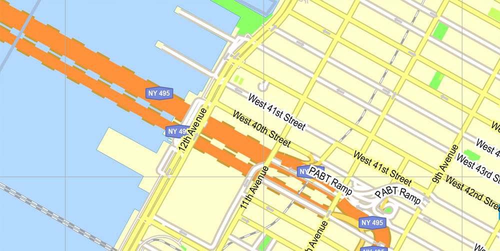 Printable Map New York City, US, exact vector street G-view Level 15 (500 meters) map V3.09, full editable, Adobe Illustrator, full vector, scalable, editable text format street names, 23 mb ZIP