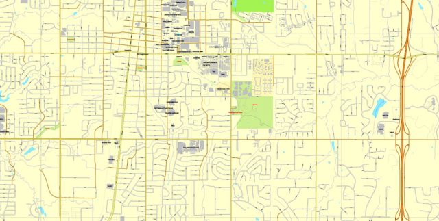 Oklahoma City, Oklahoma, US, exact vector street City Plan map V3.09 ...