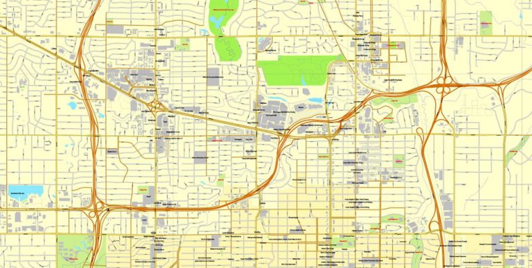 Oklahoma City Oklahoma US exact vector street City Plan map V3 09